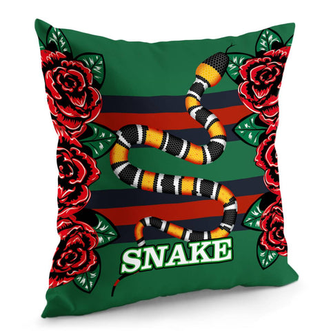 Image of Snake And Flowers Pillow Cover