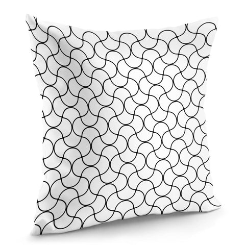 Image of Waves Puzzle Net Pattern-White Pillow Cover