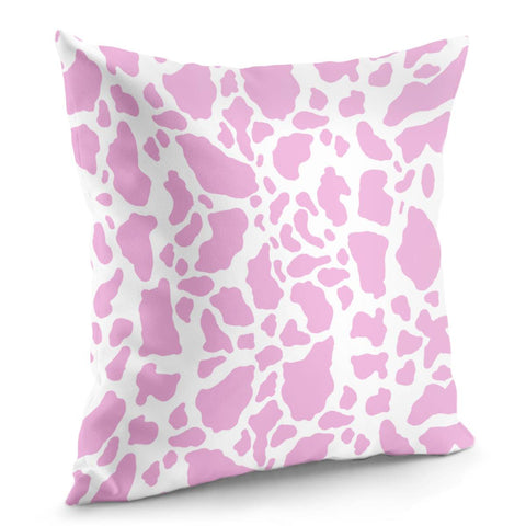 Image of White Pink Cow Print Pillow Cover