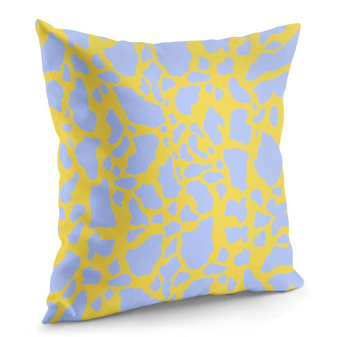 Image of Yellow Blue Cow Print Pillow Cover