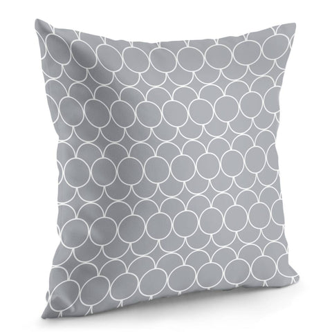 Image of Grey Circles Pattern Pillow Cover