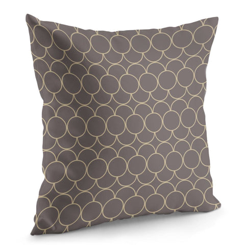 Image of Brown Beige Circles Pattern Pillow Cover