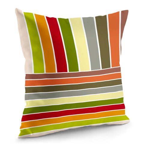 Image of Autumn Colors Stripes Pillow Cover