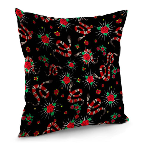 Image of Snake And Flowers Pillow Cover