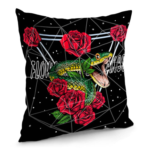 Image of Flowers And Snakes Pillow Cover