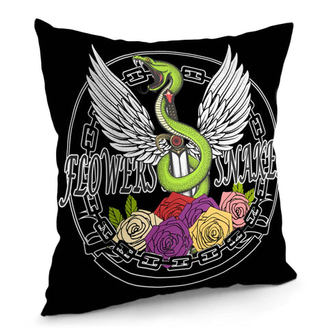 Image of Flowers And Snakes Pillow Cover