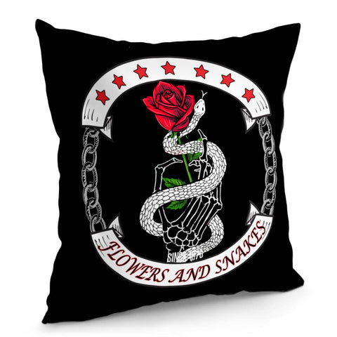 Image of Flowers And Snakes Pillow Cover