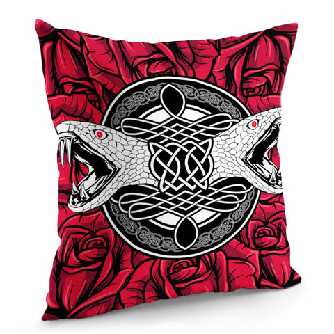 Image of Snake And Flowers Pillow Cover