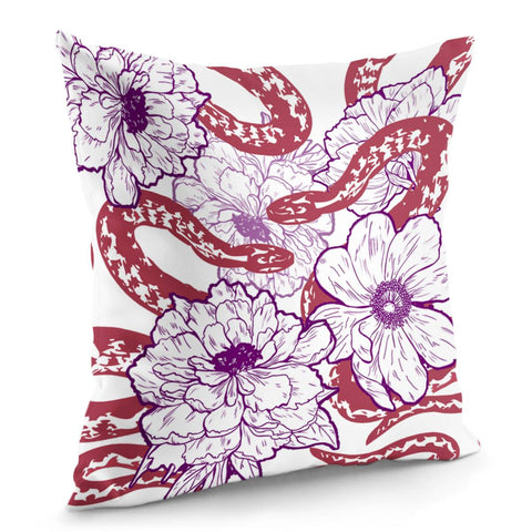 Image of Flowers And Snakes Pillow Cover