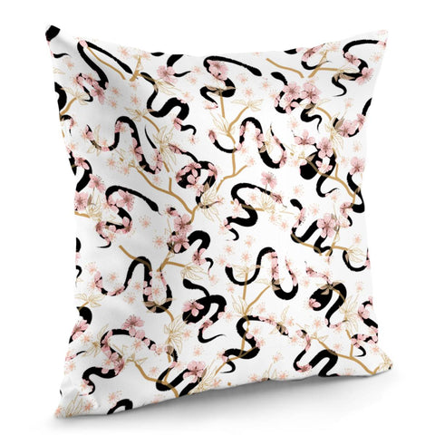 Image of Snake And Flower Pillow Cover