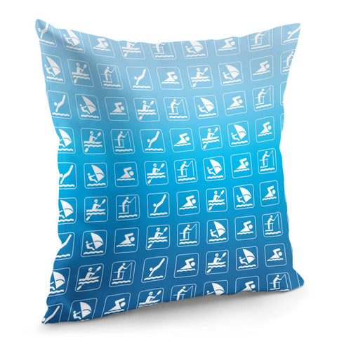 Image of Signs On Light Blue Pillow Cover