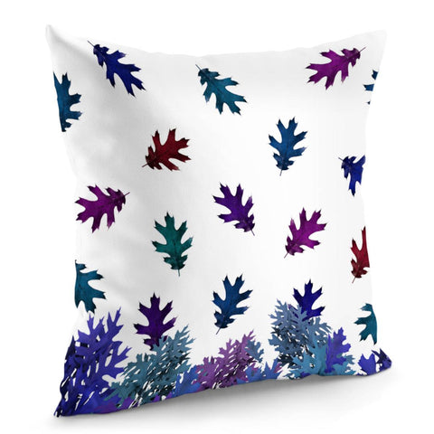 Image of Blue Purple Leaves Pillow Cover