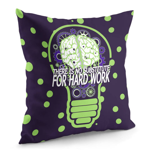 Image of Edison And Spots And Gears And Brain And Light Bulbs And Fonts Pillow Cover