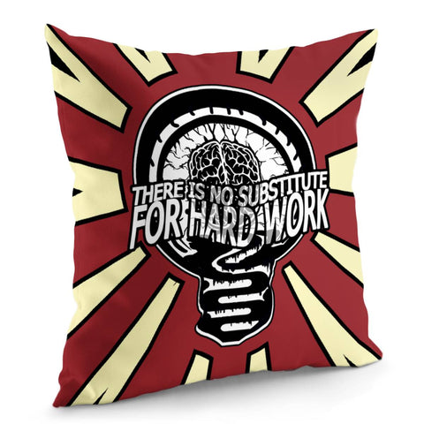 Image of Edison And Mountains And Brain And Light Bulbs And Fonts Pillow Cover