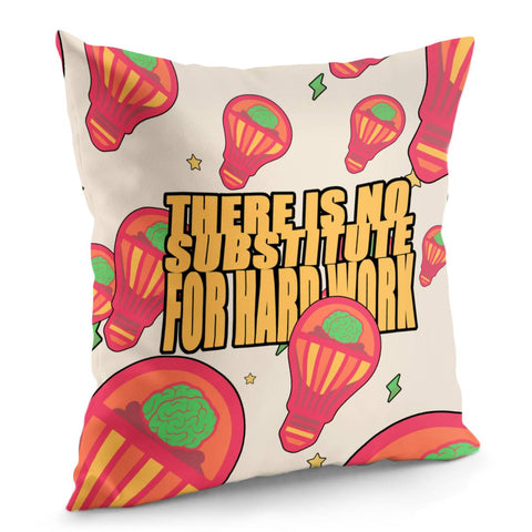 Image of Edison And Stars And Lightning And Brain And Light Bulbs And Fonts Pillow Cover