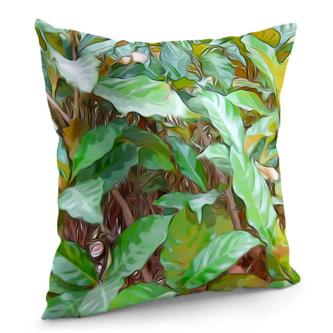 Image of Green Leaves Pillow Cover