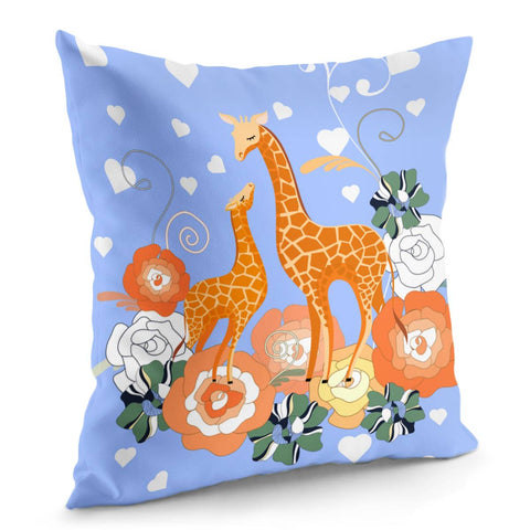 Image of Giraffe Mother And Child Pillow Cover