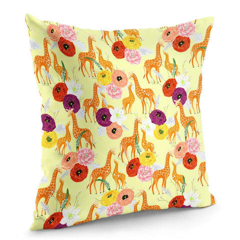 Image of Giraffe Mother And Child Pillow Cover