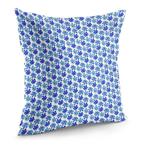 Image of Lily Flowers Pattern Blue Pillow Cover