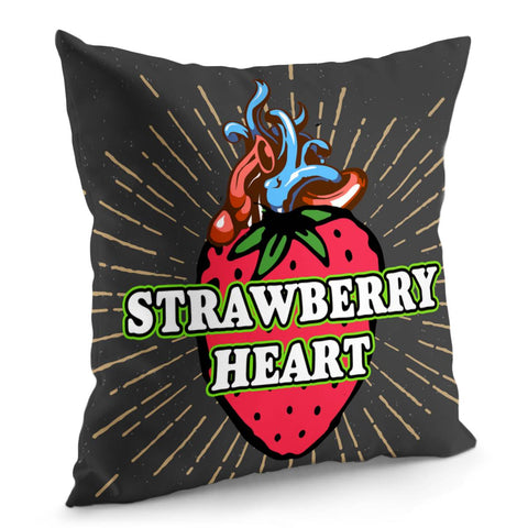 Image of Strawberry And Heart Pillow Cover