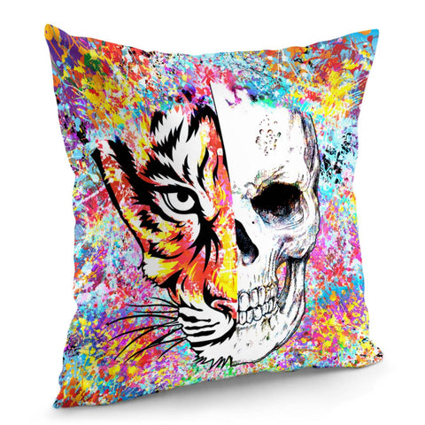 Image of Animals And Skull  Pillow Cover