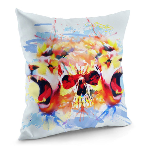 Image of Lion And Skull Pillow Cover