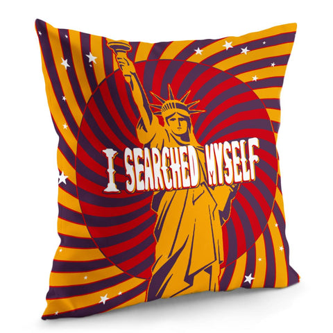 Image of Statue Of Liberty And Light And Spirals And Stars And Fonts Pillow Cover