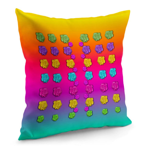 Image of Roses In  Stunning Rainbows Pillow Cover