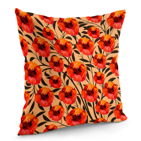 Image of Watercolor Poppies Pillow Cover