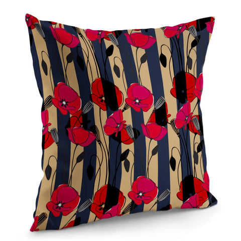 Image of Watercolor Poppies Pillow Cover