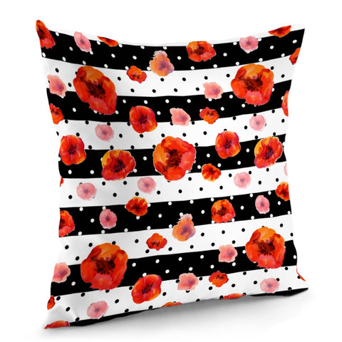 Image of Watercolor Poppies Pillow Cover