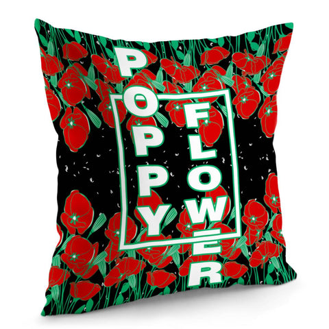 Image of Watercolor Poppies Pillow Cover