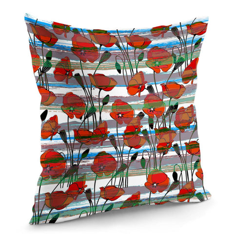 Image of Poppy Flower Pillow Cover