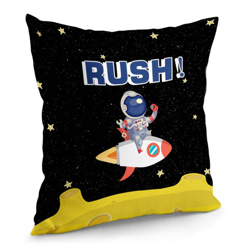 Image of Fun Cartoon Rocket Pillow Cover