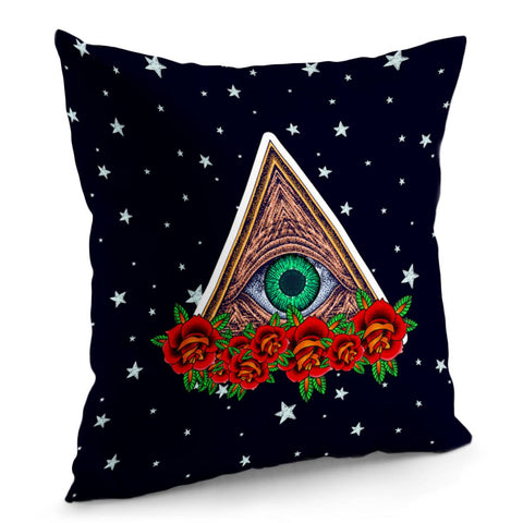 Image of Flowers And Eyes Pillow Cover