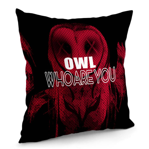 Image of Owl And Feathers And Font And Blood Pillow Cover