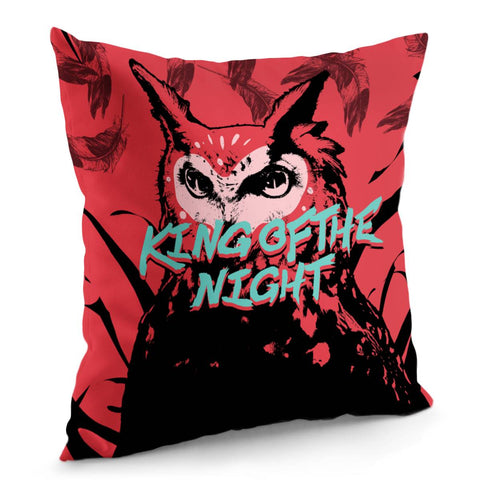 Image of Owl And Feathers And Font And Blood Pillow Cover