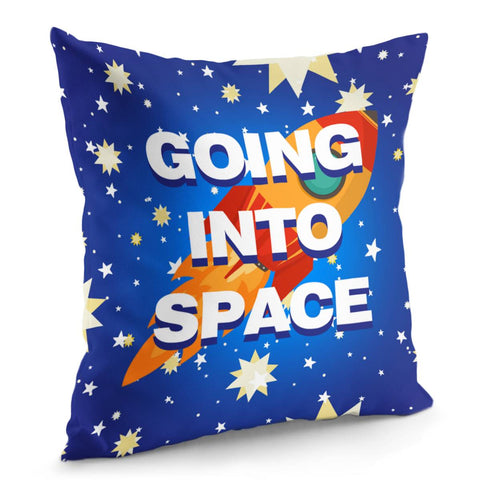 Image of Fun Cartoon Rocket Pillow Cover