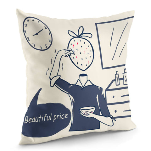 Image of Dk 001010 Strawberry Pillow Cover