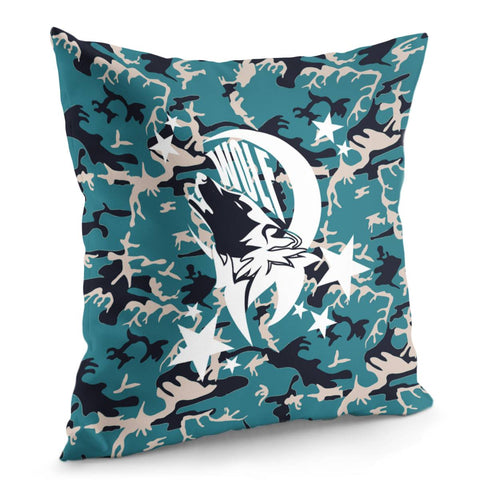 Image of Wolf And Fonts And Stars And Camouflage And Animals Pillow Cover