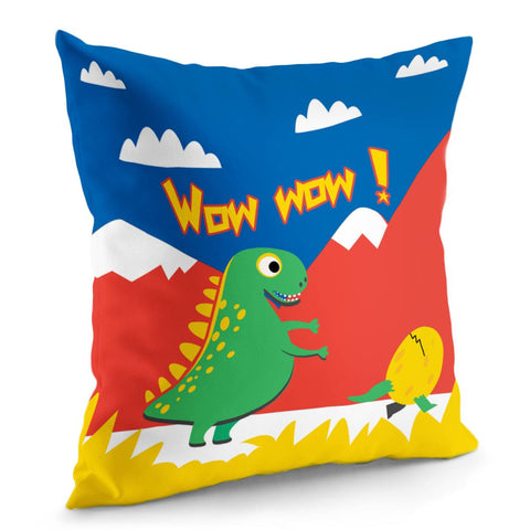 Image of Cartoon Dinosaur Pillow Cover