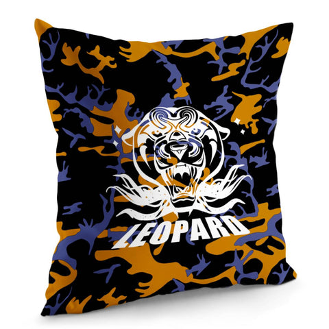 Image of Leopard And Stars And Camouflage And Animals And Textures Pillow Cover