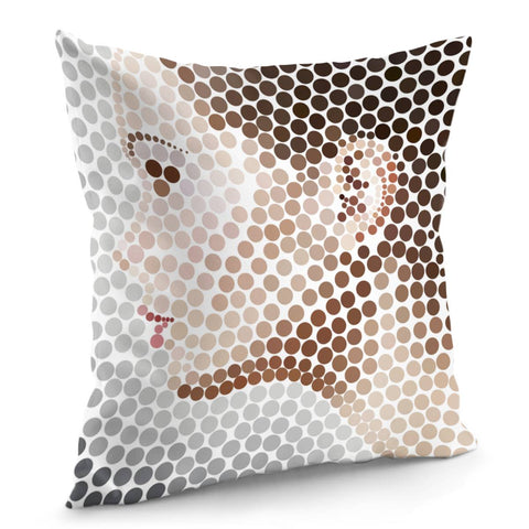 Image of Profile Face Pointillism Art Pillow Cover