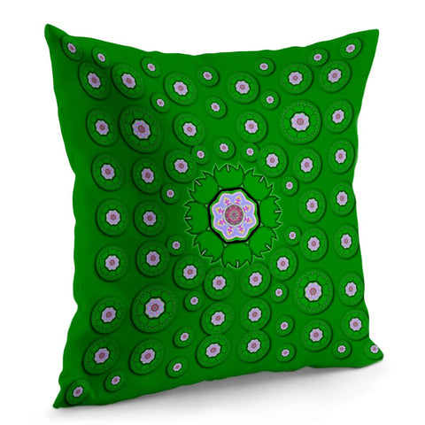 Image of Stars Of Bleeding Hearts In Green Pillow Cover