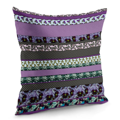 Image of Flower Stripes Pillow Cover