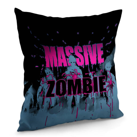 Image of Zombies And Blood And Doomsday And Light And Smoke And Fonts Pillow Cover