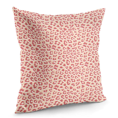 Image of Living Coral White Leopard Print Pillow Cover