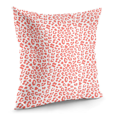 Image of Living Coral Leopard Print Pillow Cover