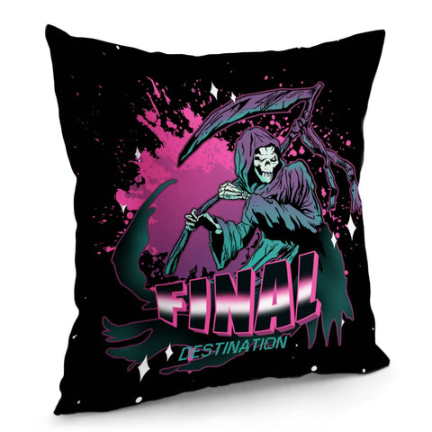 Image of Grim Reaper And Font And Blood And Taro And Stars Pillow Cover