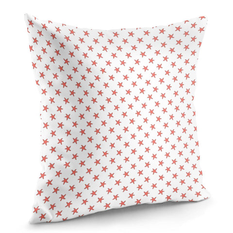 Image of Starfish Pattern On White Pillow Cover